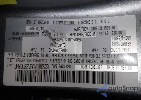 2016 Scion Ia from USA, damaged, VIN 3MYDLBZV6GY107879